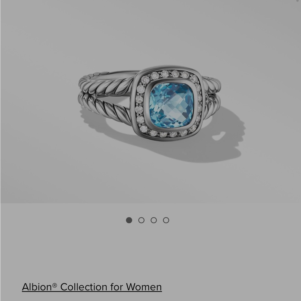 David Yurman blue topaz petite Albion ring size 5.5